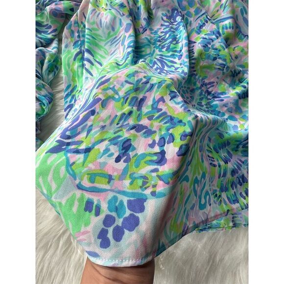 Lilly Pulitzer Blakely Women's XS Off-the-Shoulder Blouse Multicolor 3/4 Sleeve - Picture 12 of 12